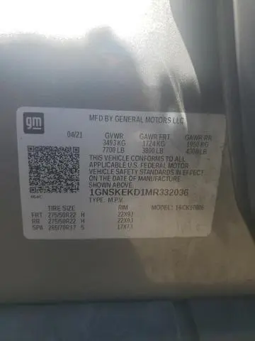 2021 CHEVROLET SUBURBAN K1500 RST  