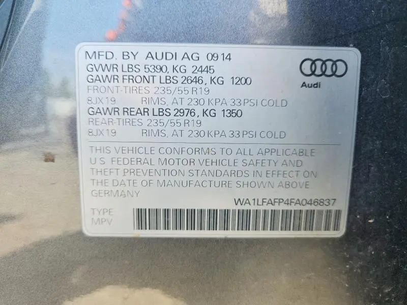 2015 AUDI Q5 PREMIUM PLUS  