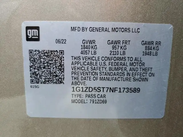 2022 CHEVROLET MALIBU LT  