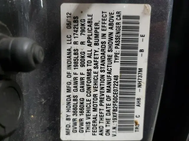 2012 HONDA CIVIC LX  