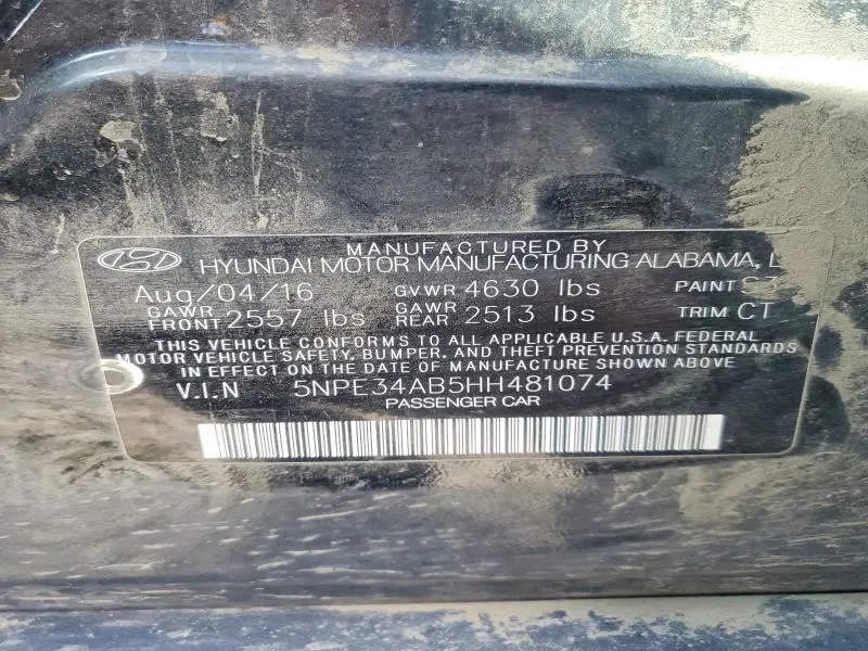 2017 HYUNDAI SONATA LIMITED 2.0T  