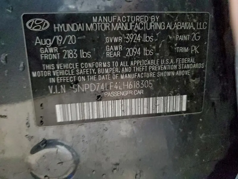 2020 HYUNDAI ELANTRA SE  