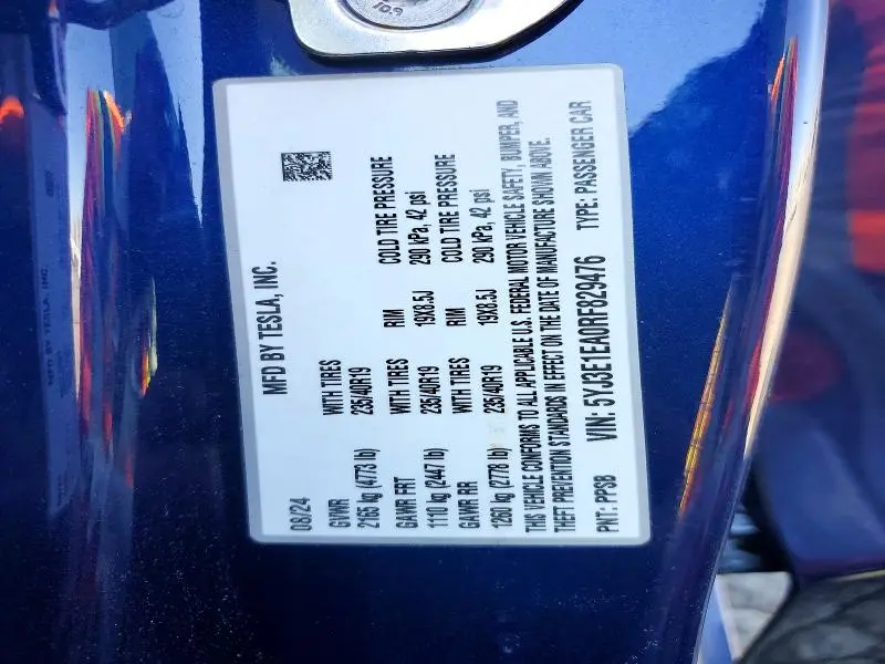 2024 TESLA MODEL 3   