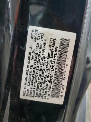 2016 HONDA ODYSSEY SE  