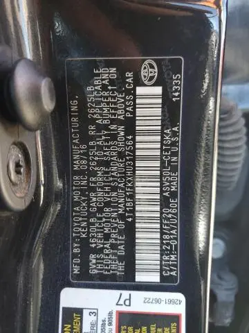 2017 TOYOTA CAMRY LE  