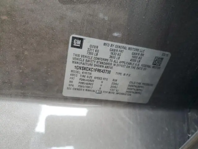 2015 CHEVROLET TAHOE K1500 LTZ  