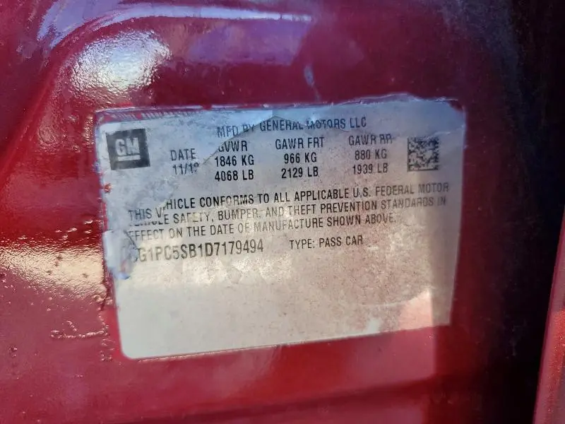 2013 CHEVROLET CRUZE LT  