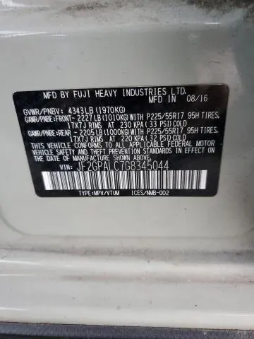 2016 SUBARU CROSSTREK LIMITED  