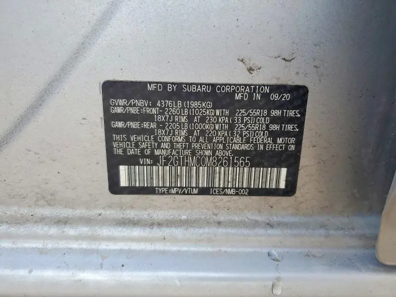 2021 SUBARU CROSSTREK LIMITED  