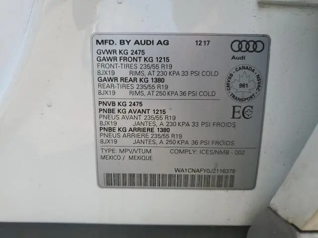 2018 AUDI Q5 PRESTIGE  