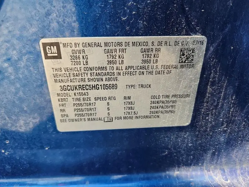 2017 CHEVROLET SILVERADO K1500 LT  