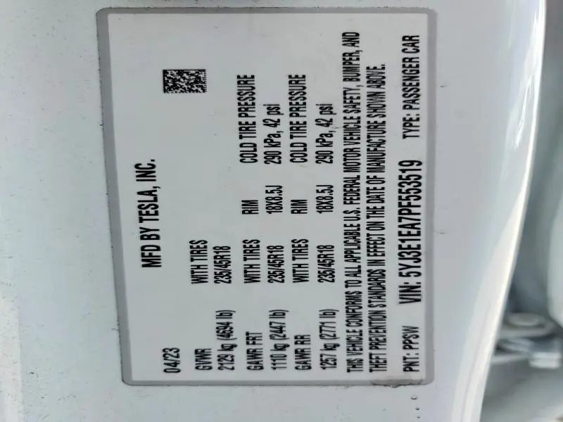 2023 TESLA MODEL 3   