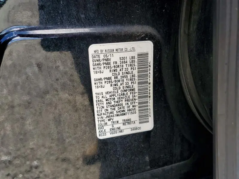 2011 INFINITI FX35 BASE  
