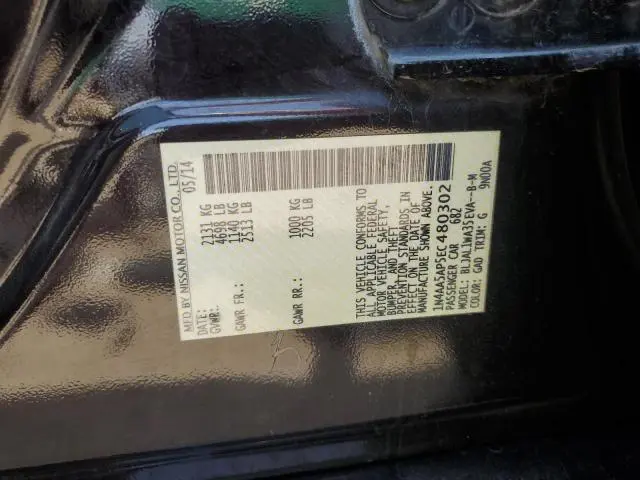 2014 NISSAN MAXIMA S  