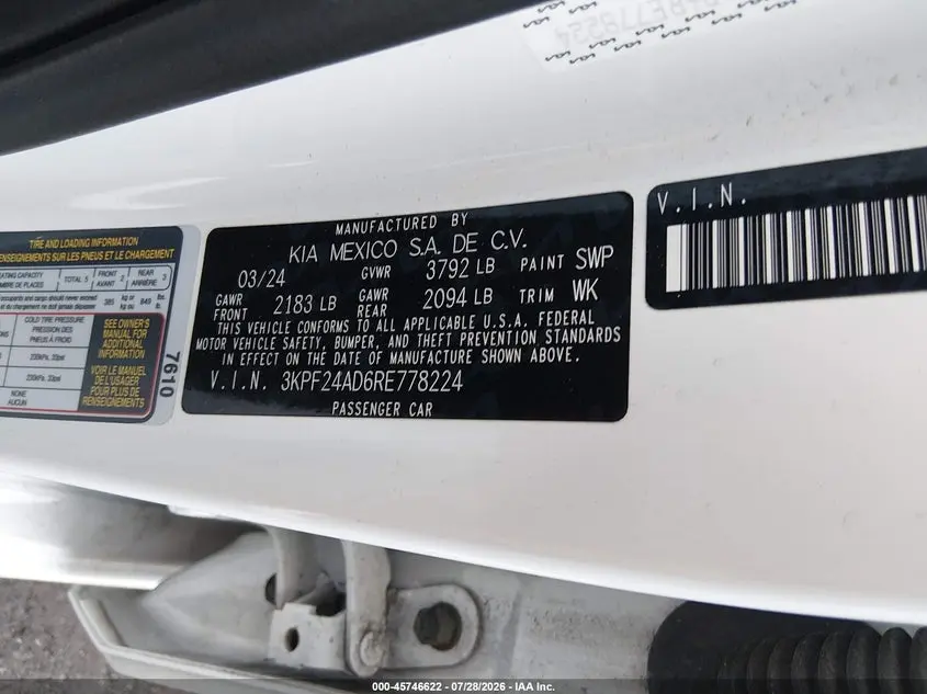 2024 KIA FORTE LXS