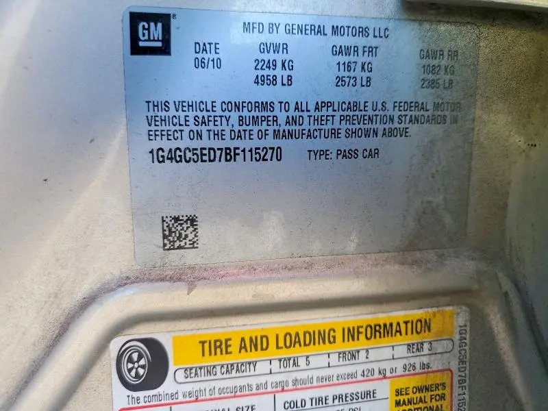 2011 BUICK LACROSSE CXL  