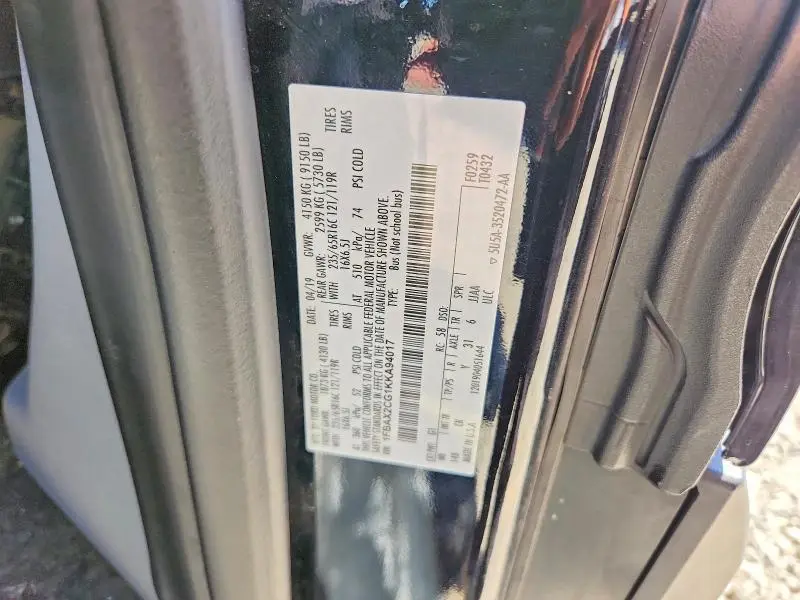 2019 FORD TRANSIT T-350  