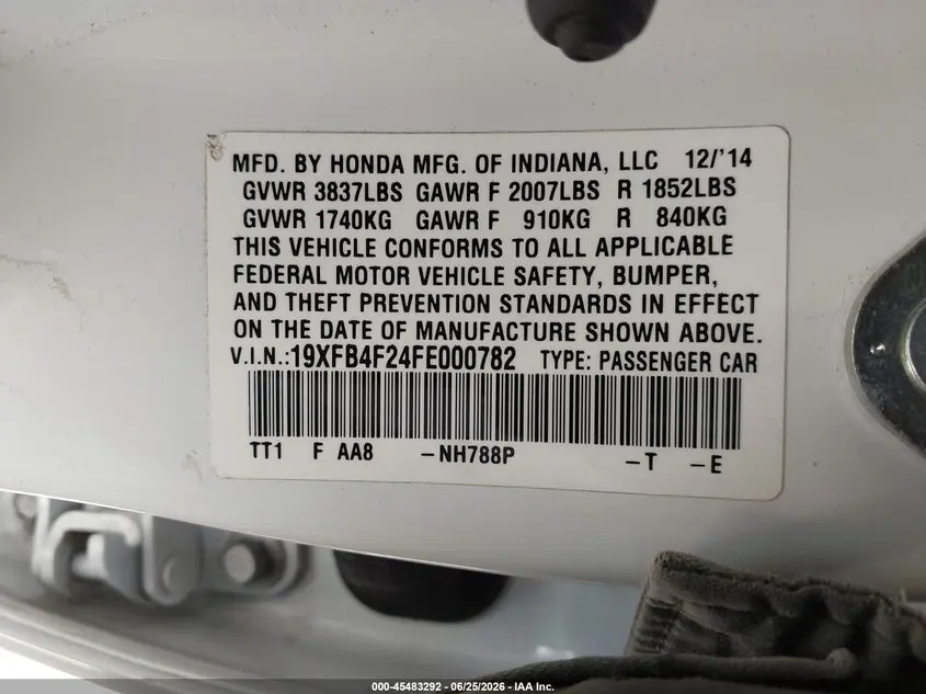 2015 HONDA CIVIC HYBRID  