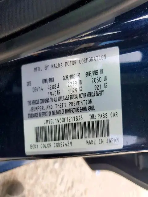 2015 MAZDA 6 GRAND TOURING  