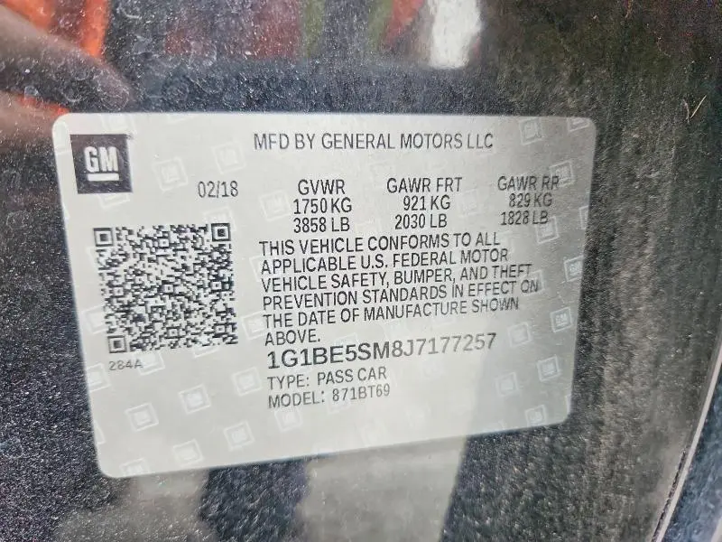 2018 CHEVROLET CRUZE LT  
