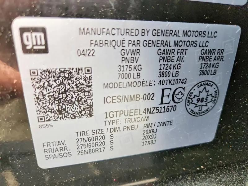 2022 GMC SIERRA K1500 AT4  
