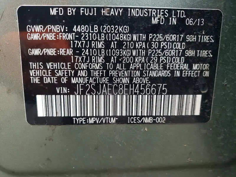 2014 SUBARU FORESTER 2.5I PREMIUM  