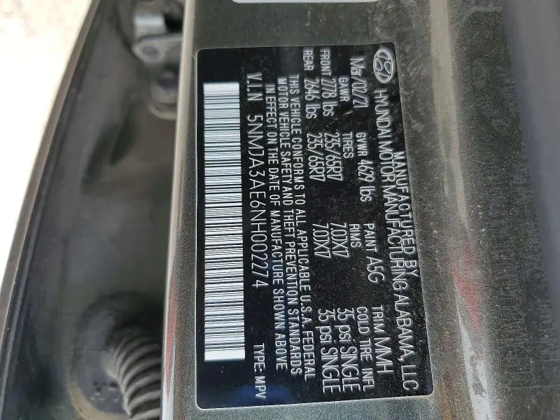 2022 HYUNDAI TUCSON SE  