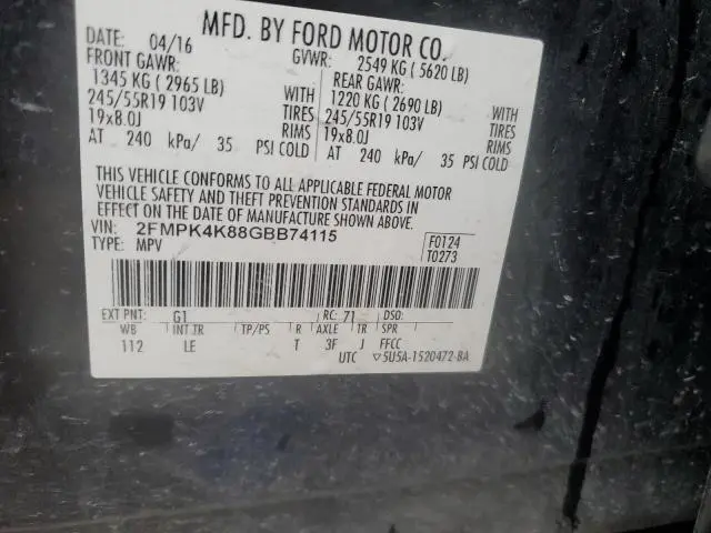 2016 FORD EDGE TITANIUM  