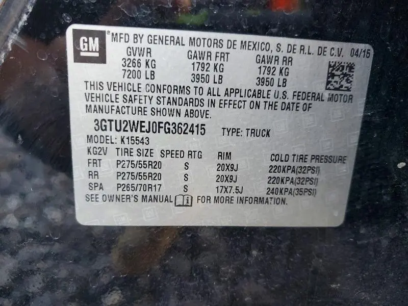 2015 GMC SIERRA K1500 DENALI  