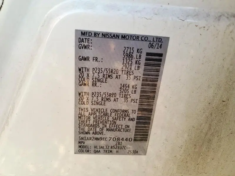 2014 NISSAN PATHFINDER S  