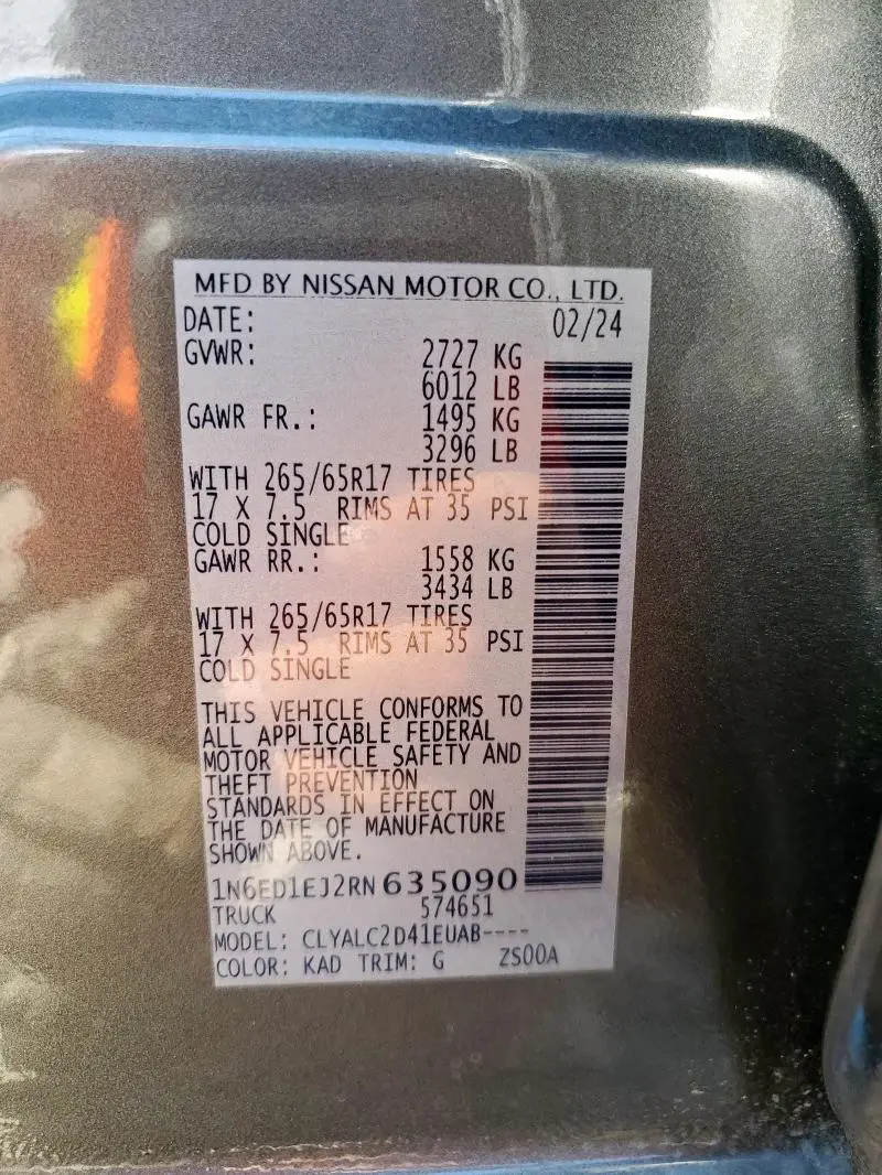 2024 NISSAN FRONTIER S  