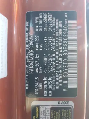 2015 HYUNDAI SANTA FE SPORT   