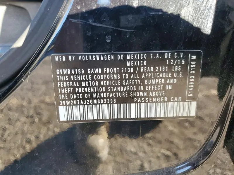 2016 VOLKSWAGEN JETTA S  