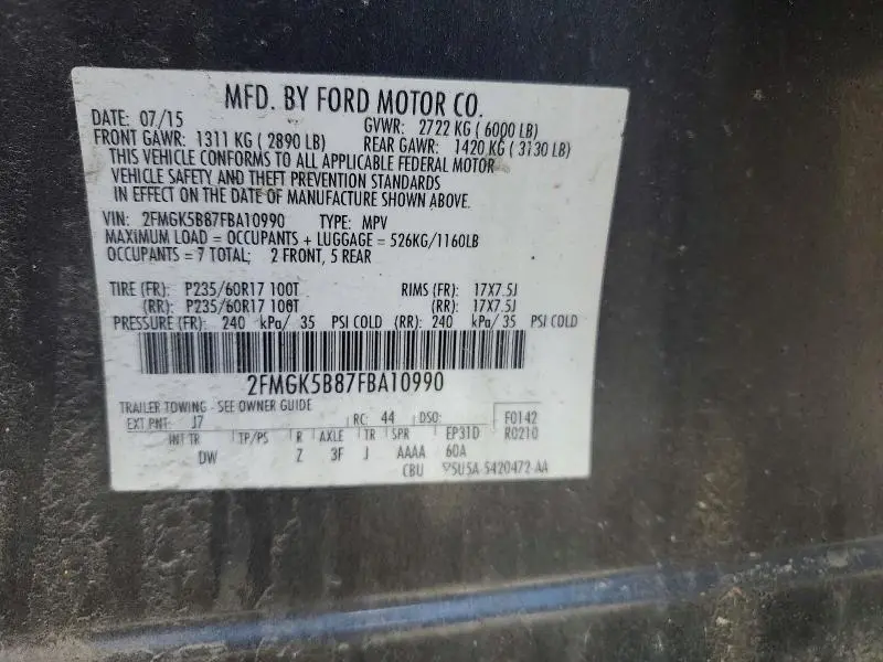 2015 FORD FLEX   