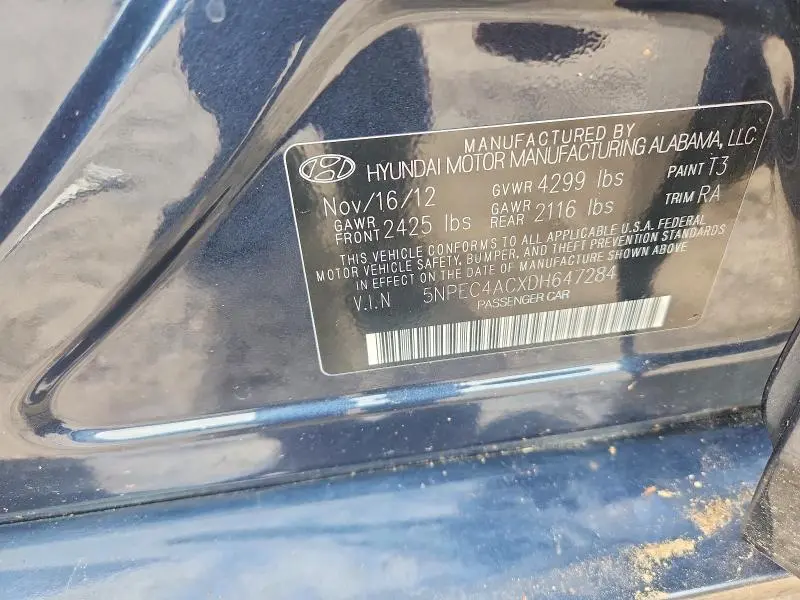 2013 HYUNDAI SONATA LIMITED  