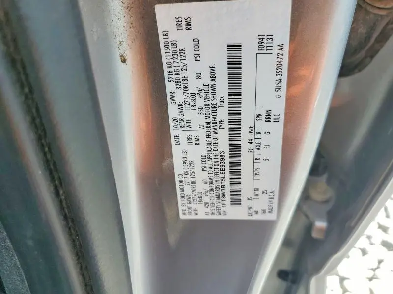 2020 FORD F350 SUPER DUTY  