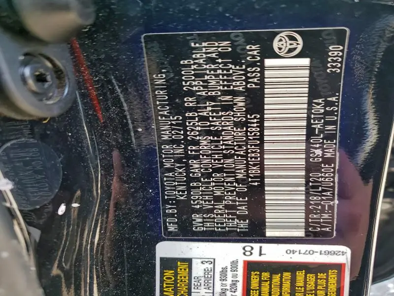 2015 TOYOTA AVALON XLE  