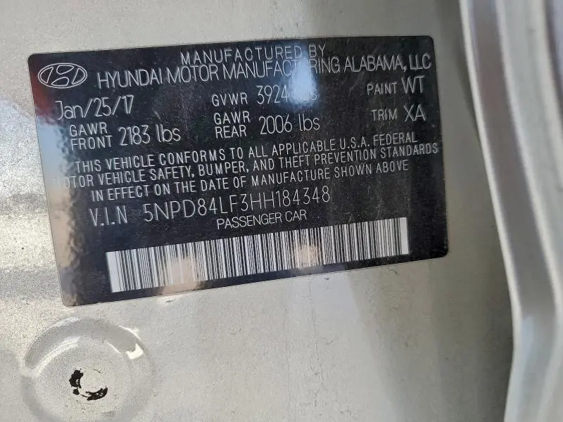 2017 HYUNDAI ELANTRA SE  