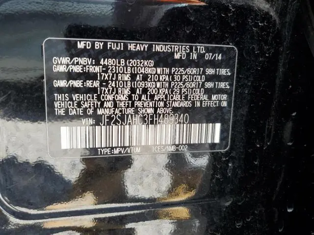 2015 SUBARU FORESTER 2.5I LIMITED  