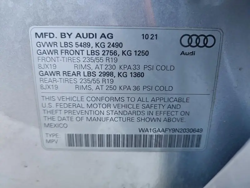 2022 AUDI Q5 PREMIUM 45  