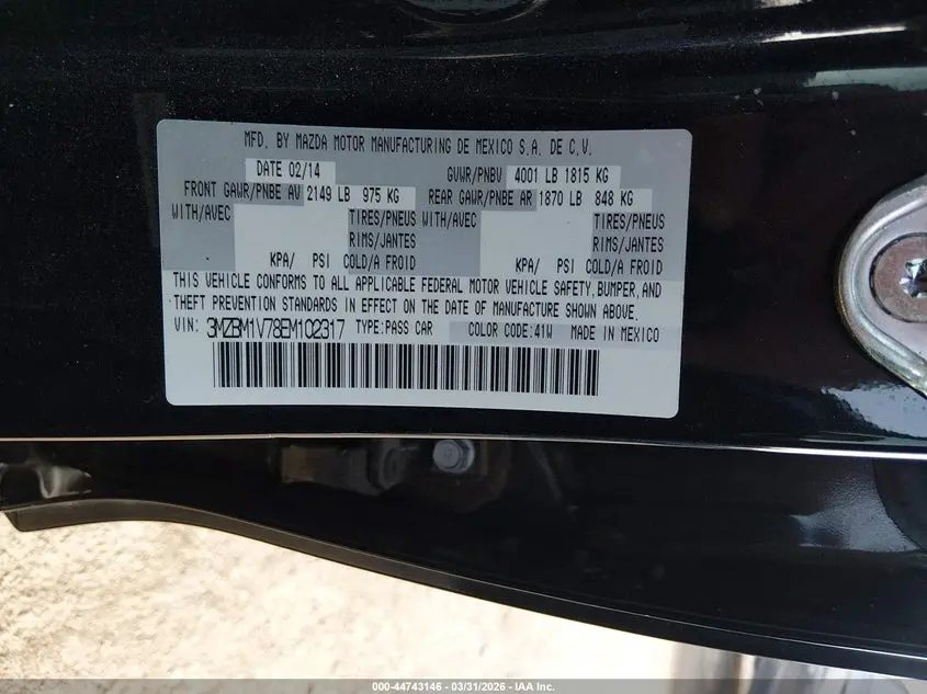 2014 MAZDA MAZDA3 I TOURING