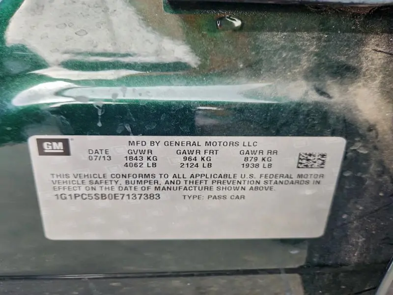 2014 CHEVROLET CRUZE LT  