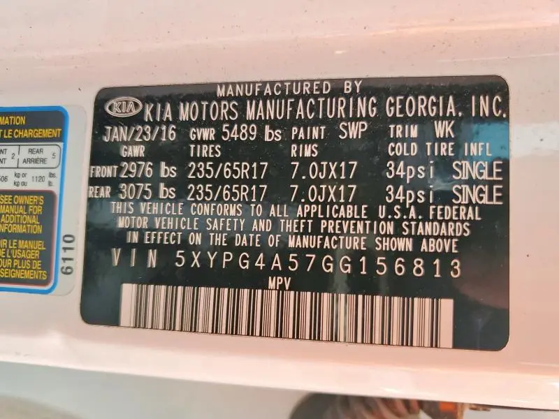 2016 KIA SORENTO LX V6  