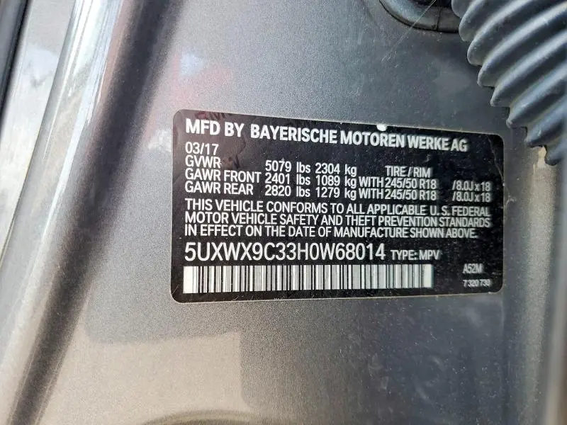 2017 BMW X3 XDRIVE28I  