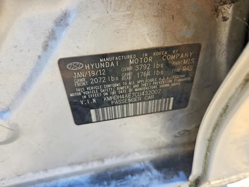 2012 HYUNDAI ELANTRA GLS  