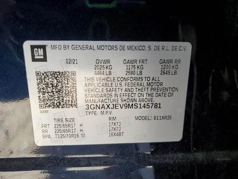 2021 CHEVROLET EQUINOX LT  