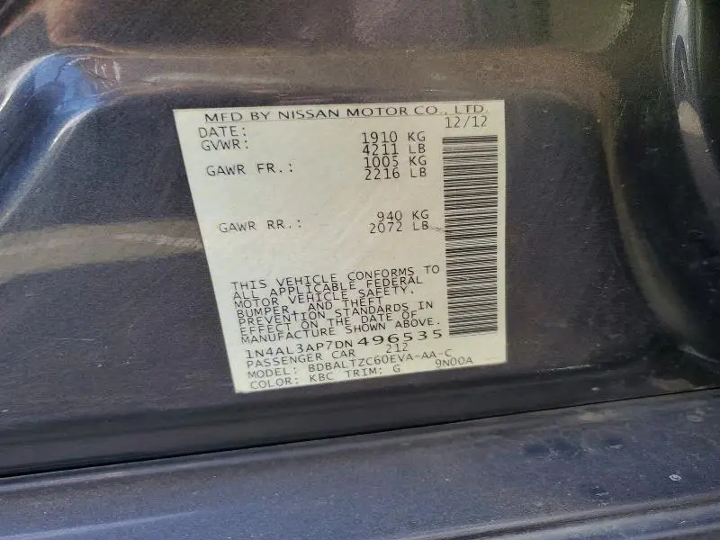 2013 NISSAN ALTIMA 2.5  