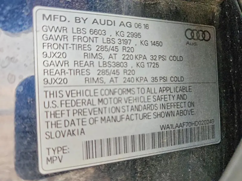 2017 AUDI Q7 PREMIUM PLUS  