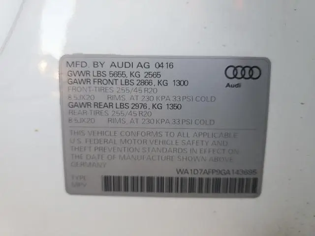 2016 AUDI Q5 PREMIUM PLUS S-LINE  