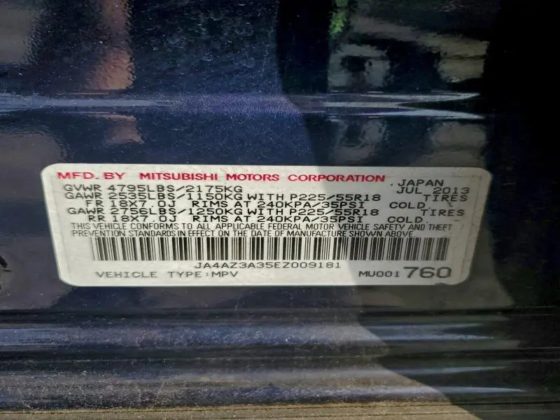 2014 MITSUBISHI OUTLANDER SE  